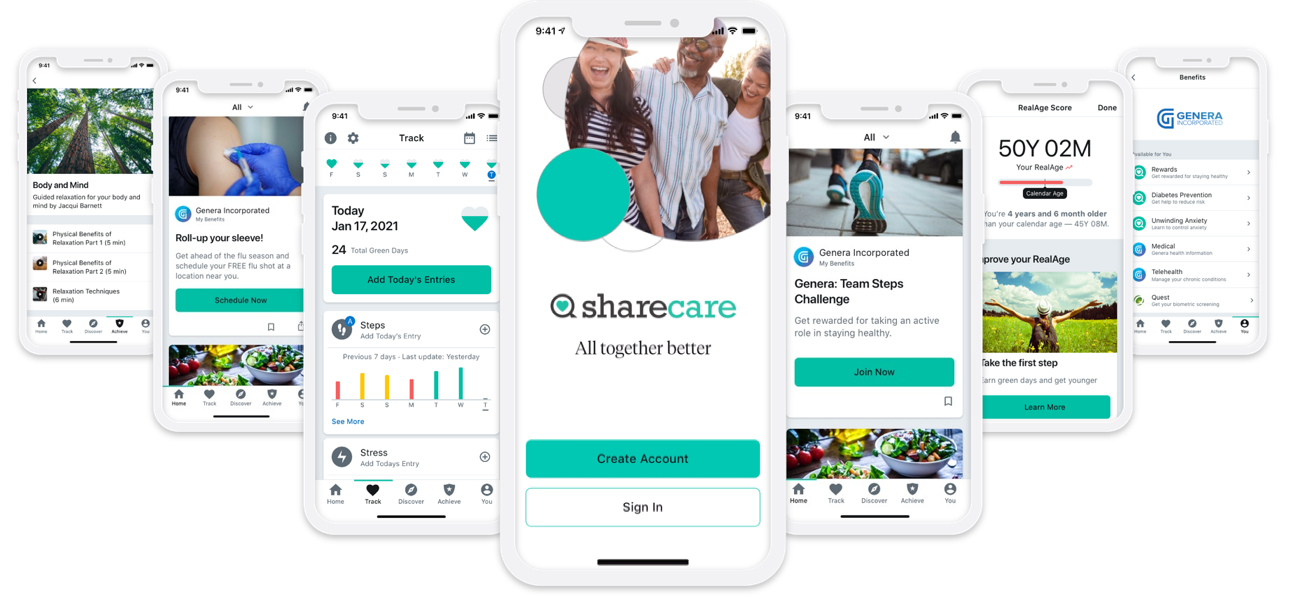 sharecare app screens